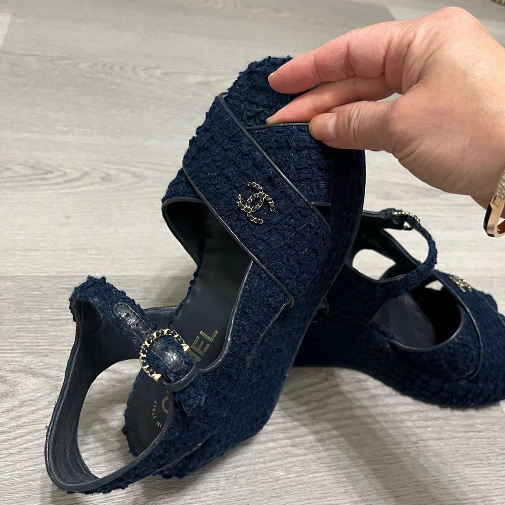Chanel tweed sandals 23‘Summer